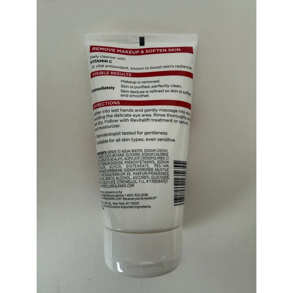 Loreal Revitalift Daily Cream Cleanser Vitamin C Makeup Remover 5 oz New